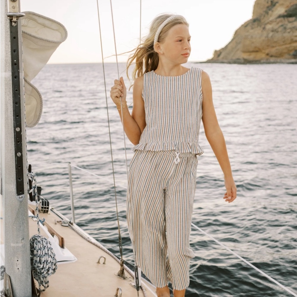 Rylee Cru Wide Leg Striped Nautical Pant